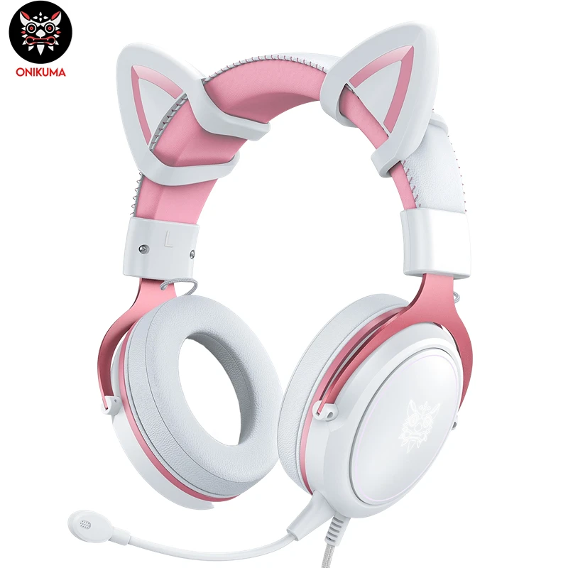 

ONIKUMA X10 Wired Headphones Gaming Earphone Detachable Cute Cat Ear Gamer Earphone With HD Mic For Switch PC PS4 Gamer