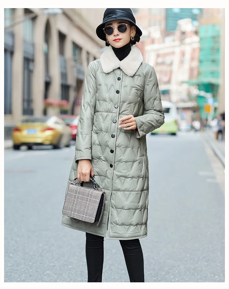 2023Leather jacket,Mink Fur Collar Coat Female Autumn 90% White Duck Down Women's Down Jacket Real Sheepskin Leather Jackets Wom
2023Leather jacket,Mink Fur Collar Coat Female Autumn 90% White Duck Down Women's Down Jacket Real Sheepskin Leather Jackets Wom
