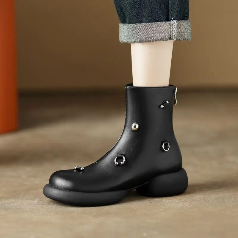 Size 34-42 8 Years Old Shop Round Toe Comfortable Genuine Leather Women Boots Thick Bottom Platform Thick Heel Ankle Boots
Size 34-42 8 Years Old Shop Round Toe Comfortable Genuine Leather Women Boots Thick Bottom Platform Thick Heel Ankle Boots