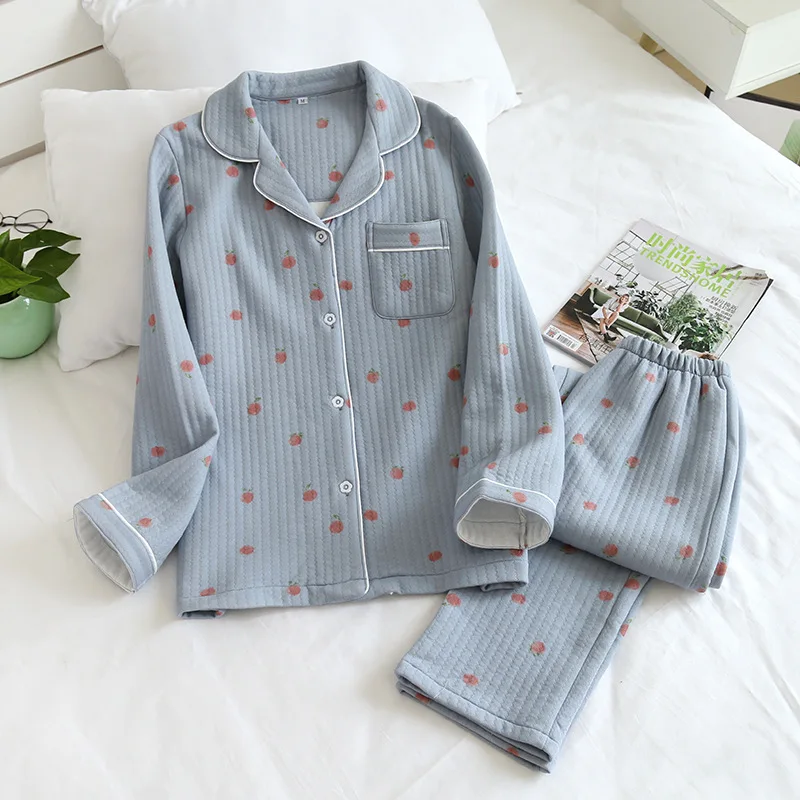 Japanese Style Autumn Winter New Women Pajamas Set Long Sleeve Trousers Pure Cotton Air Cotton Sleepwear Loose Home Service
Japanese Style Autumn Winter New Women Pajamas Set Long Sleeve Trousers Pure Cotton Air Cotton Sleepwear Loose Home Service