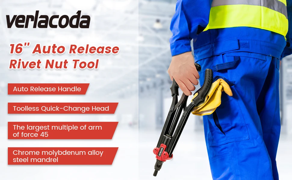 New Rivet Nut Tool Ergonomic Hand Riveter Portable Quick Change Labor Saving Rivet Nut Setter Kit with Mandrels Rivet Nuts
New Rivet Nut Tool Ergonomic Hand Riveter Portable Quick Change Labor Saving Rivet Nut Setter Kit with Mandrels Rivet Nuts