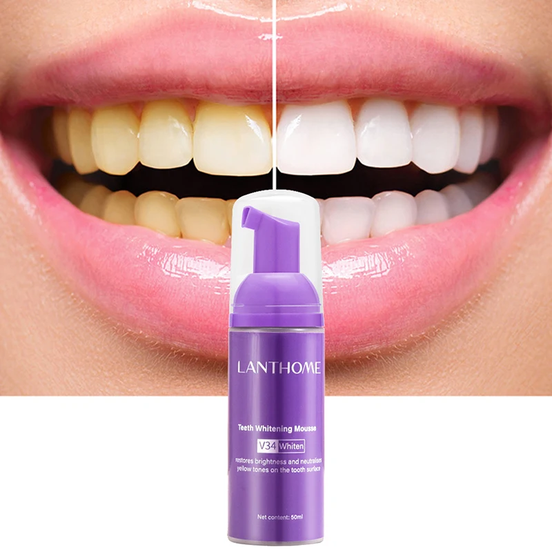 

Effective V34 Toothpaste Whitening Mousse Teeth Cleaning Toothpaste Yellow Teeth Remove Tooth Smoke Stains Oral Hygiene 50ml