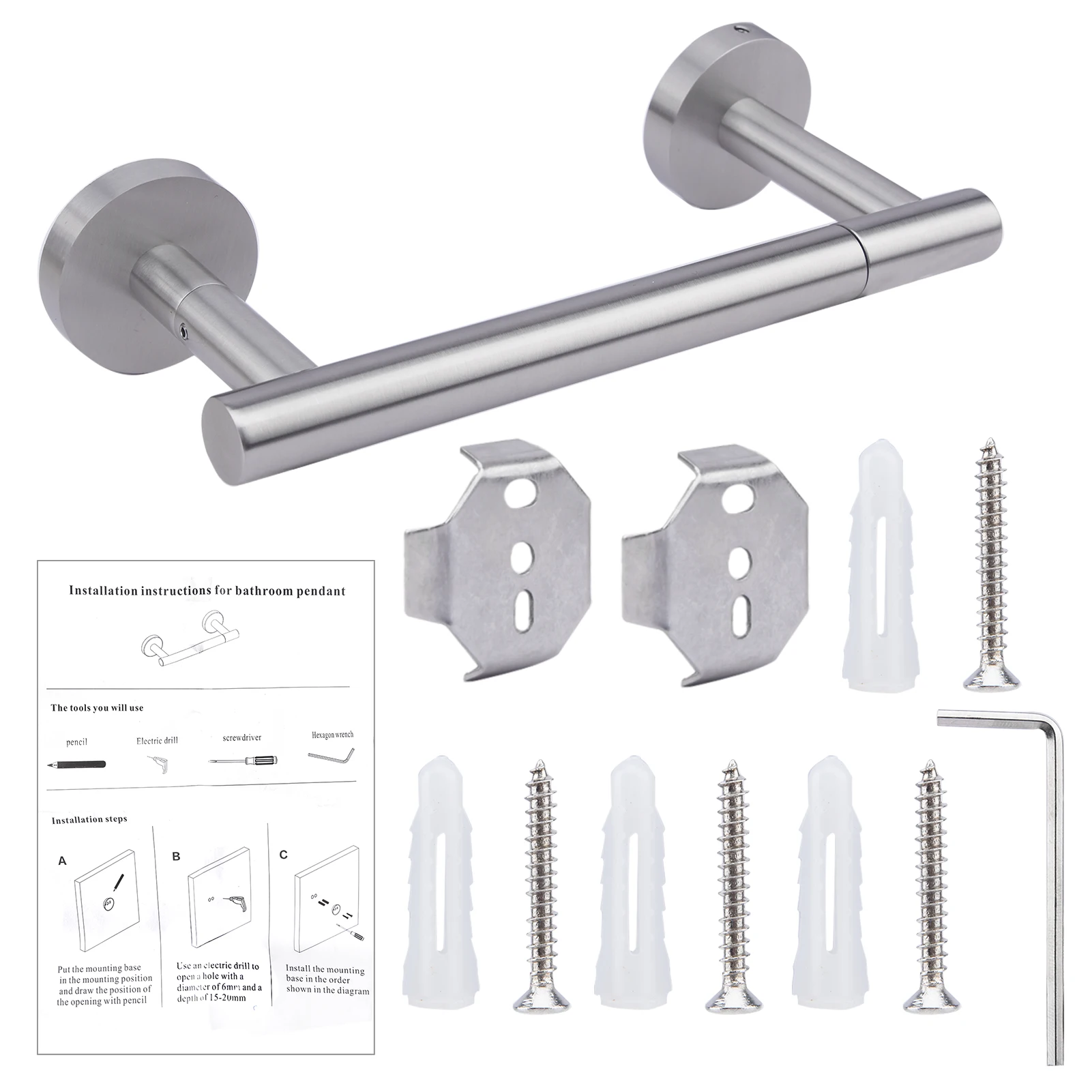 Настенный держатель для туалетной бумаги, из нержавеющей стали
Настенный держатель для туалетной бумаги, из нержавеющей стали