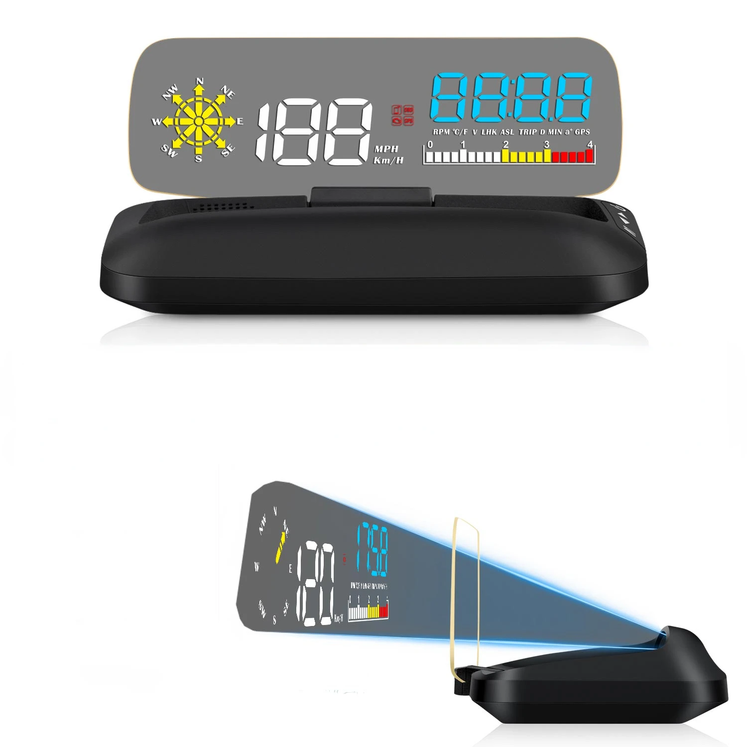 C5 OBD2 HUD Mirror Large Screen Car Head Up Display GPS Navigation System Digital Speed Projector Security Alarm Temp Pressure
C5 OBD2 HUD Mirror Large Screen Car Head Up Display GPS Navigation System Digital Speed Projector Security Alarm Temp Pressure