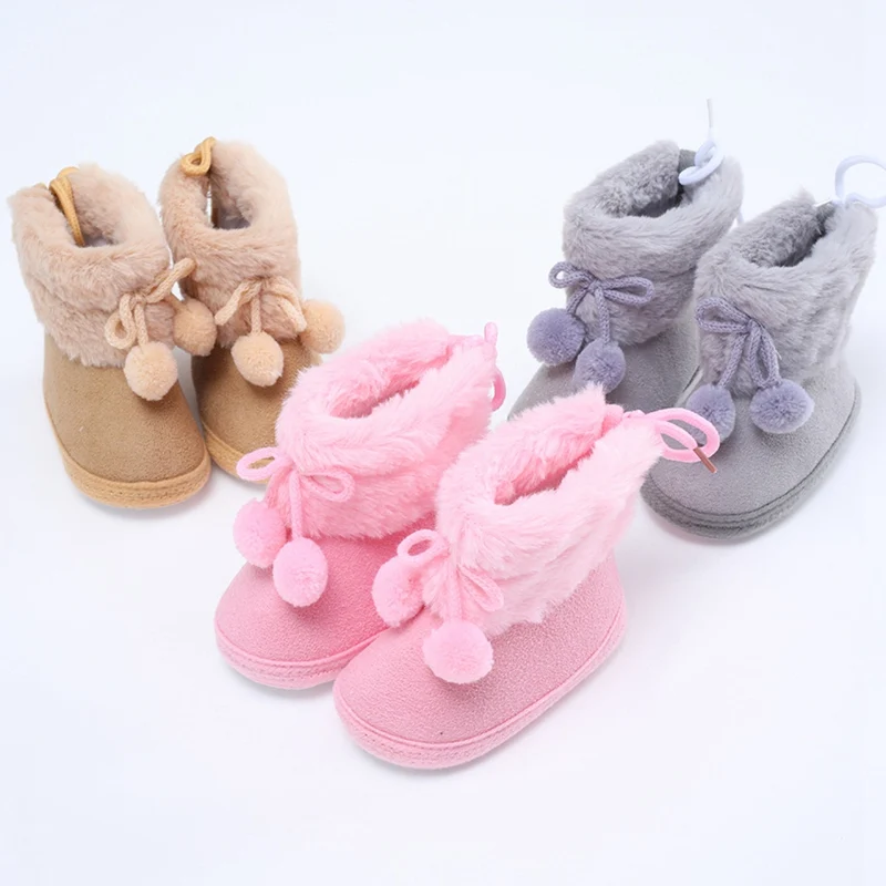 Winter Baby Boots Plus Velvet Snow Booties Baby Shoes Warm baby Girl Shoes Pompom Soft Sole Indoor Walking Shoes
Winter Baby Boots Plus Velvet Snow Booties Baby Shoes Warm baby Girl Shoes Pompom Soft Sole Indoor Walking Shoes
