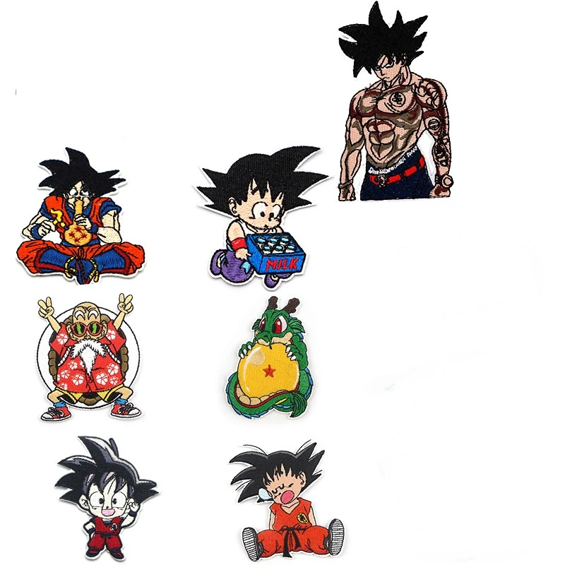 Наклейки с вышивкой мультфильм Dragon Ball, украшения одежды Сон Гоку, наклейки, аксессуары MasterRoshi, детские подарки 
Наклейки с вышивкой мультфильм Dragon Ball, украшения одежды Сон Гоку, наклейки, аксессуары MasterRoshi, детские подарки