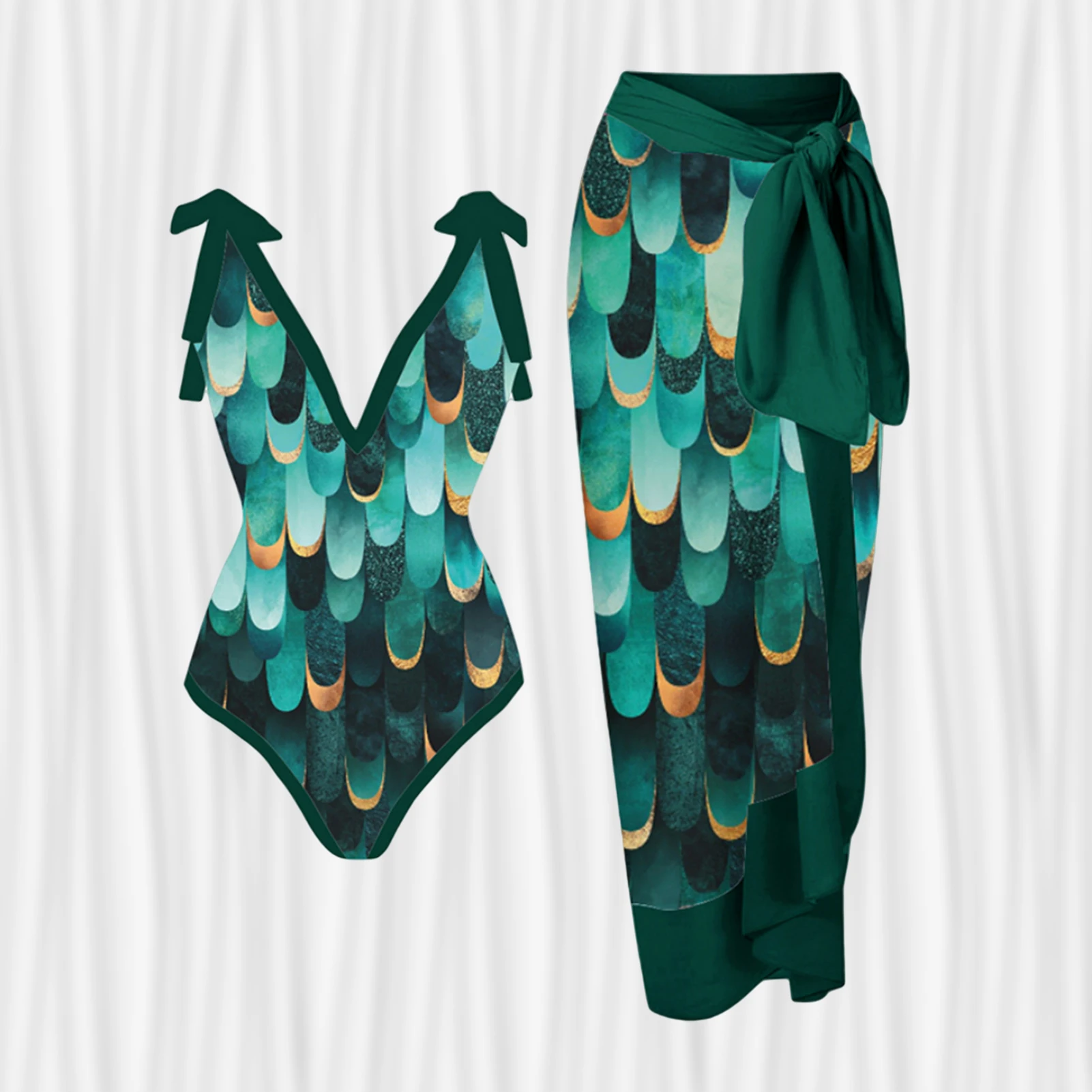 Women Bikini Set Floral Print Two Piece Bathing Suit Sexy High Waisted Girls Soft Monokini with Beach Cover Up Wrap Skirt Sarong
Women Bikini Set Floral Print Two Piece Bathing Suit Sexy High Waisted Girls Soft Monokini with Beach Cover Up Wrap Skirt Sarong