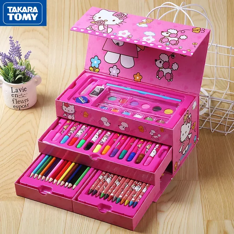 Набор для рисования Hello Kitty TAKARA TOMY, 54 Цвета, Подарочная коробка для детей, карандаш, гуашь, цветной свинцовый мультяшный Набор для рисования, п...
Набор для рисования Hello Kitty TAKARA TOMY, 54 Цвета, Подарочная коробка для детей, карандаш, гуашь, цветной свинцовый мультяшный Набор для рисования, п...
