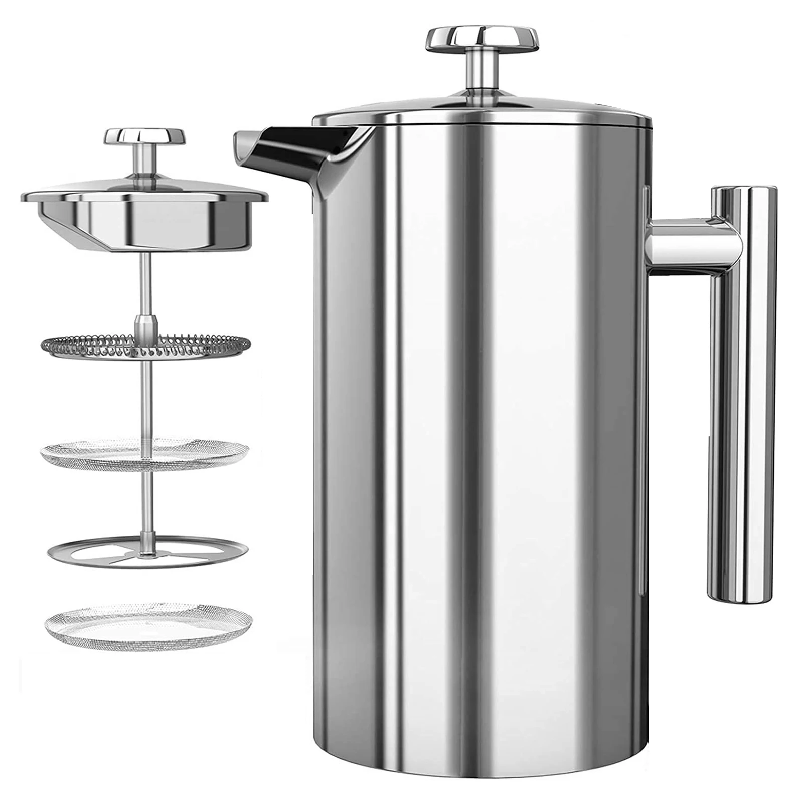 Homgeek 1000ml French Press Espresso Coffee Maker Stainless Steel Coffee Machine High Quality Double Wall Tea Maker Pot For Home 
Homgeek 1000ml French Press Espresso Coffee Maker Stainless Steel Coffee Machine High Quality Double Wall Tea Maker Pot For Home