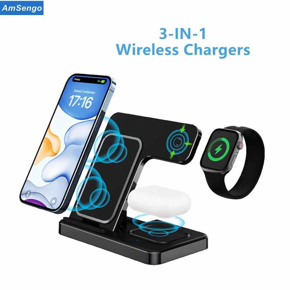 Беспроводная зарядная док-станция 3 в 1 Qi для Apple Watch 7 AirPods Pro iPhone 14 13 12 11 XS XR X 8, Индукционная зарядная станция
Беспроводная зарядная док-станция 3 в 1 Qi для Apple Watch 7 AirPods Pro iPhone 14 13 12 11 XS XR X 8, Индукционная зарядная станция