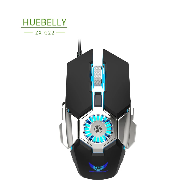 

HUEBELLY ZX G22Source Factory Refrigeration Fan Mouse Wired Macro Programming RGB Luminous Game Competitive Computer Wholesale
