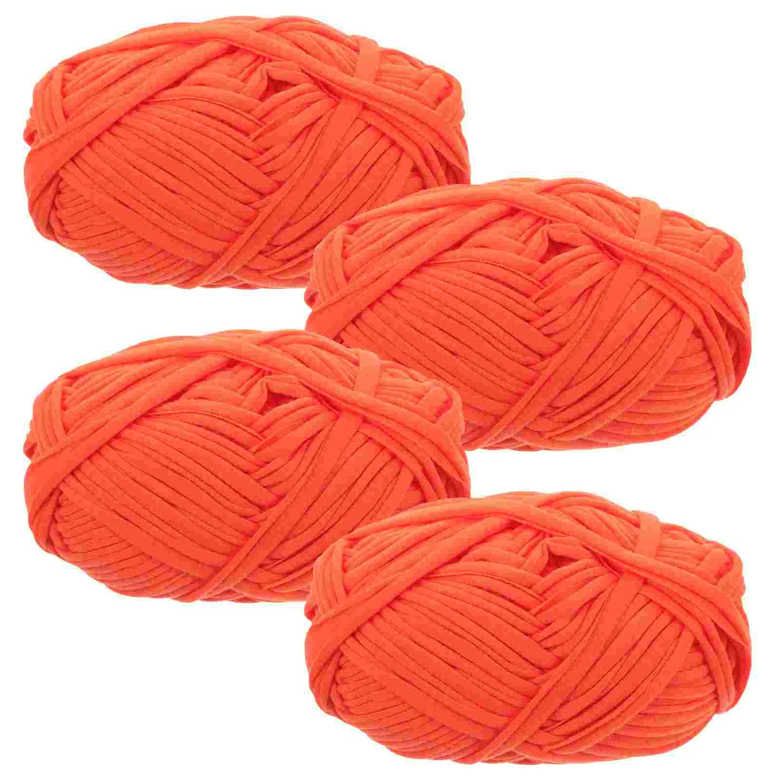 

4 Rolls Carpet Thread Crochet Needle Hand Crocheted Yarn DIY Knitting Cord Decorative Strip Line Weaving Yarns Precut
