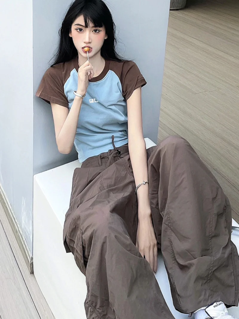 2023 Spring Summer New Vintage Contrast Color Cotton Short Sleeve T Shirt Women Graphic Print Slim Streetwear O-neck Top Mujer
2023 Spring Summer New Vintage Contrast Color Cotton Short Sleeve T Shirt Women Graphic Print Slim Streetwear O-neck Top Mujer