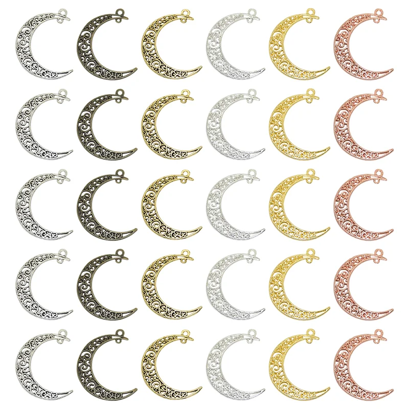 Wholesale 10pcs 6 Color Hollow Moon Shape Charms Alloy Metal Connector Pendants For DIY Jewelry Accessories Making 40*30mm
Wholesale 10pcs 6 Color Hollow Moon Shape Charms Alloy Metal Connector Pendants For DIY Jewelry Accessories Making 40*30mm