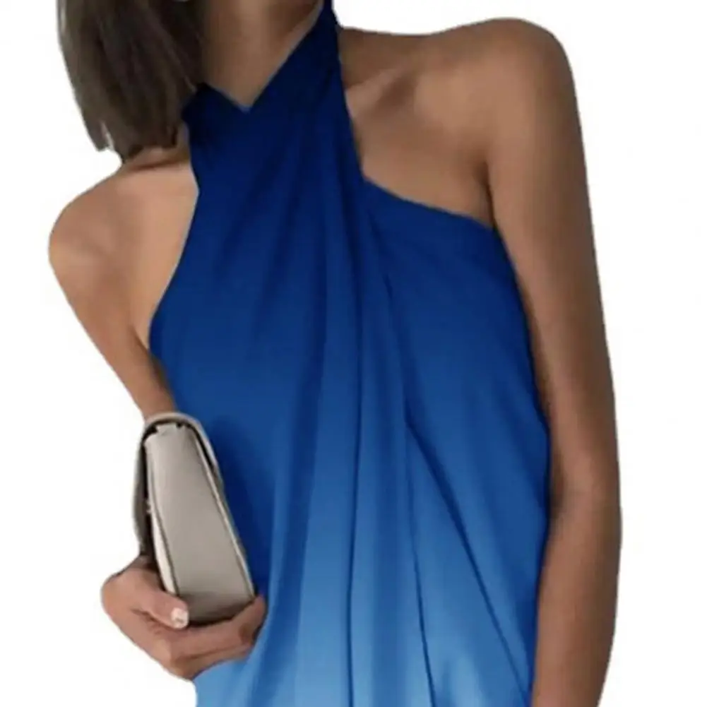 Fashion Dress Halter Pullover Plus Size Gradient Color Casual Dress Knee-length Summer Dress
Fashion Dress Halter Pullover Plus Size Gradient Color Casual Dress Knee-length Summer Dress