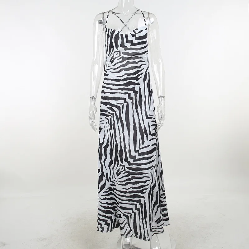 Sexy Backless Bandage Slit Maxi Dress Women Summer Sundress Elegant Fashion Striped Print Dresses
Sexy Backless Bandage Slit Maxi Dress Women Summer Sundress Elegant Fashion Striped Print Dresses