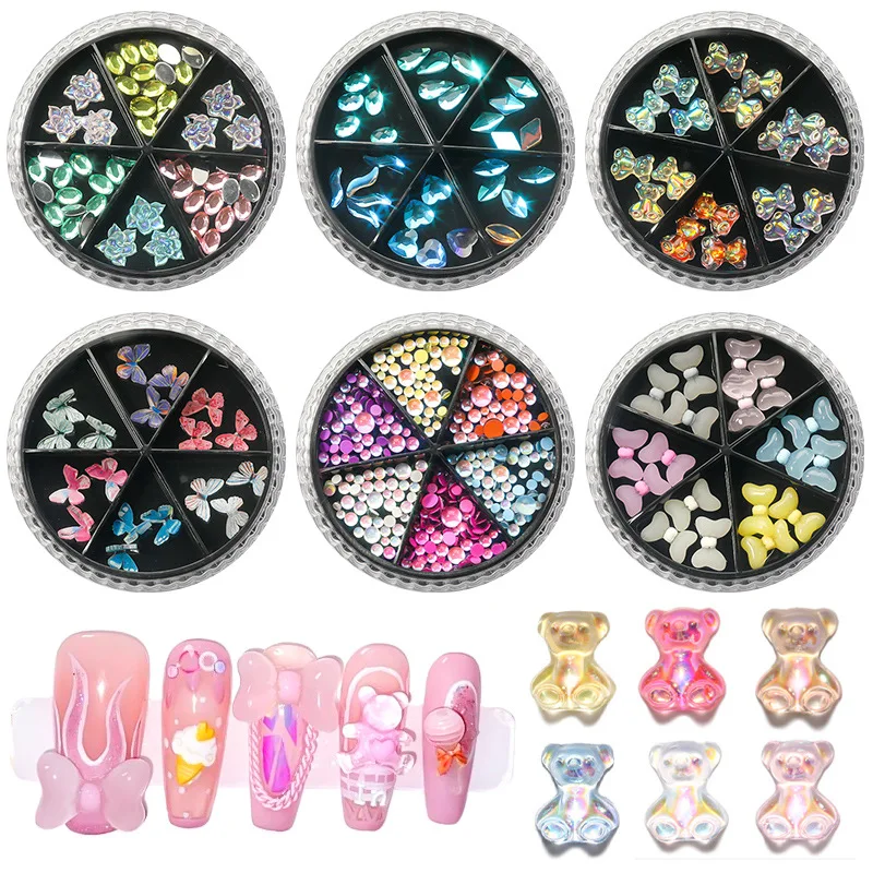 6-Grid Girls Nail Art Resin Butterfly Cute Bear Aurora Alloy Planetary Rhinestones DIY Nail Art Decorations
6-Grid Girls Nail Art Resin Butterfly Cute Bear Aurora Alloy Planetary Rhinestones DIY Nail Art Decorations