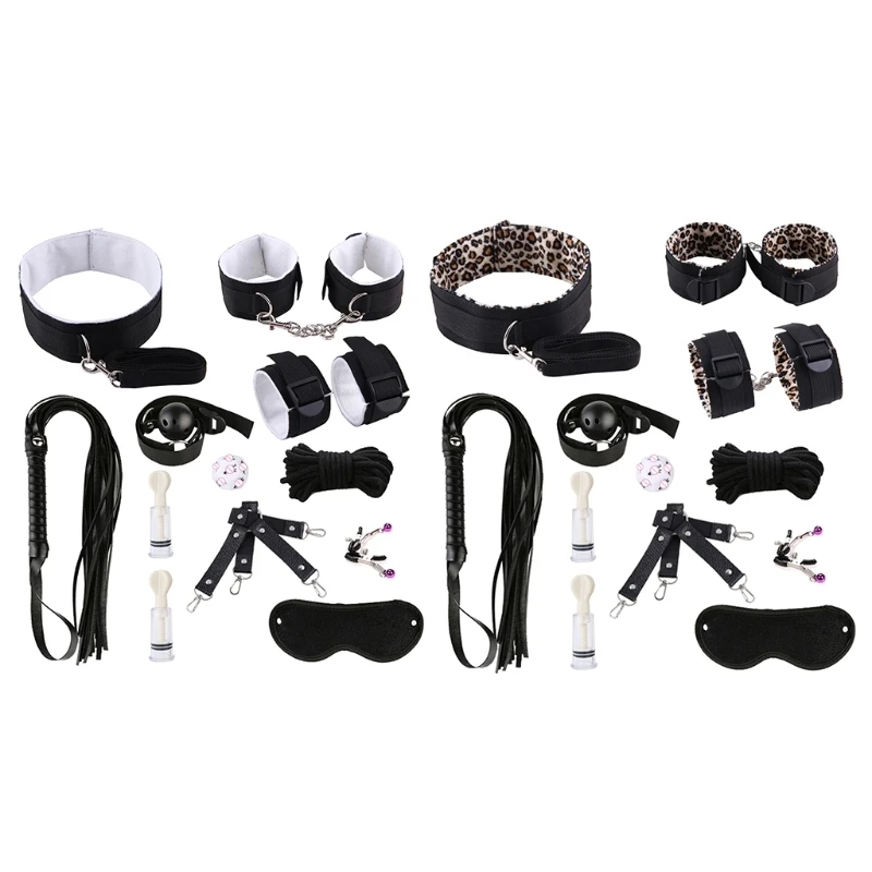 20 шт. 11 шт. БДСМ секс-игрушки Набор кнутов пушистый воротник наручники-осанка зажимы для сосков присоски для сосков комплект для взрослых