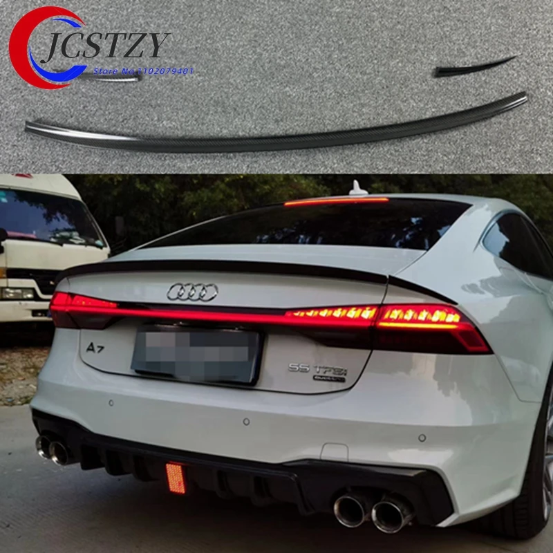 Carbon Fiber CAR REAR WING TRUNK LIP SPOILER FOR AUDI A7 S7 RS7 C8 
Carbon Fiber CAR REAR WING TRUNK LIP SPOILER FOR AUDI A7 S7 RS7 C8