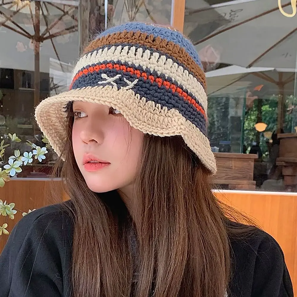 Face Smaller Fisherman Hat Vintage Hand Knitting Japanese Style Beach Sunshade Caps Color Contrast Buckets Hat Adults Children
Face Smaller Fisherman Hat Vintage Hand Knitting Japanese Style Beach Sunshade Caps Color Contrast Buckets Hat Adults Children