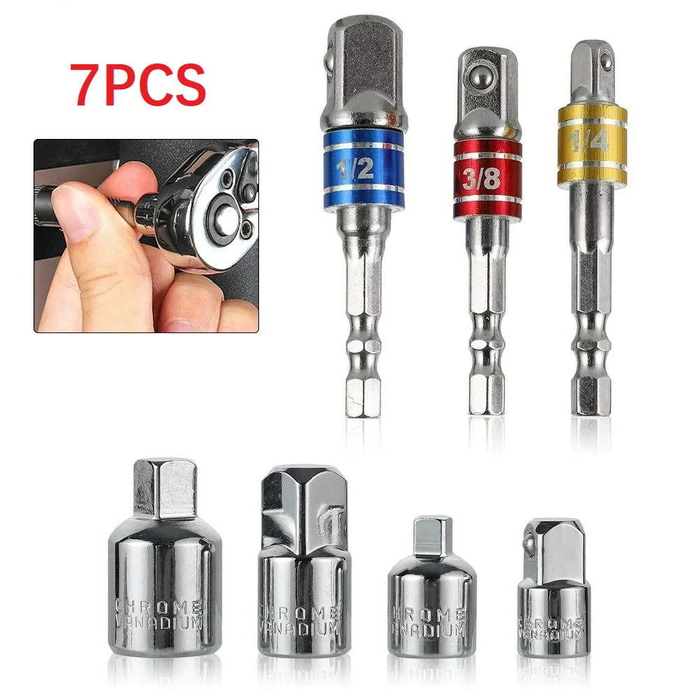 7pcs Drill Socket Adapter Cordless Screwdriver Drive Wrench Socket Set 1/4" 3/8" 1/2" Drive Socket Ratchet Converter Adapter
7pcs Drill Socket Adapter Cordless Screwdriver Drive Wrench Socket Set 1/4" 3/8" 1/2" Drive Socket Ratchet Converter Adapter
