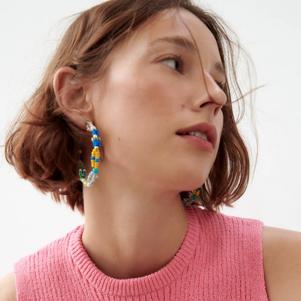 Za Bohemian Hand Woven Beaded Earrings for Woman Party Holiday Accessories 2022 Summer Trend Jewelry 
Za Bohemian Hand Woven Beaded Earrings for Woman Party Holiday Accessories 2022 Summer Trend Jewelry