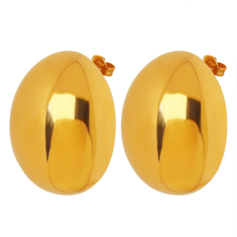 Hip Hop Punk Style Hypoallergenic Jewelry Earrings Large Round 18k Gold Plated Stainless Steel Ball Stud Earring 
Hip Hop Punk Style Hypoallergenic Jewelry Earrings Large Round 18k Gold Plated Stainless Steel Ball Stud Earring
