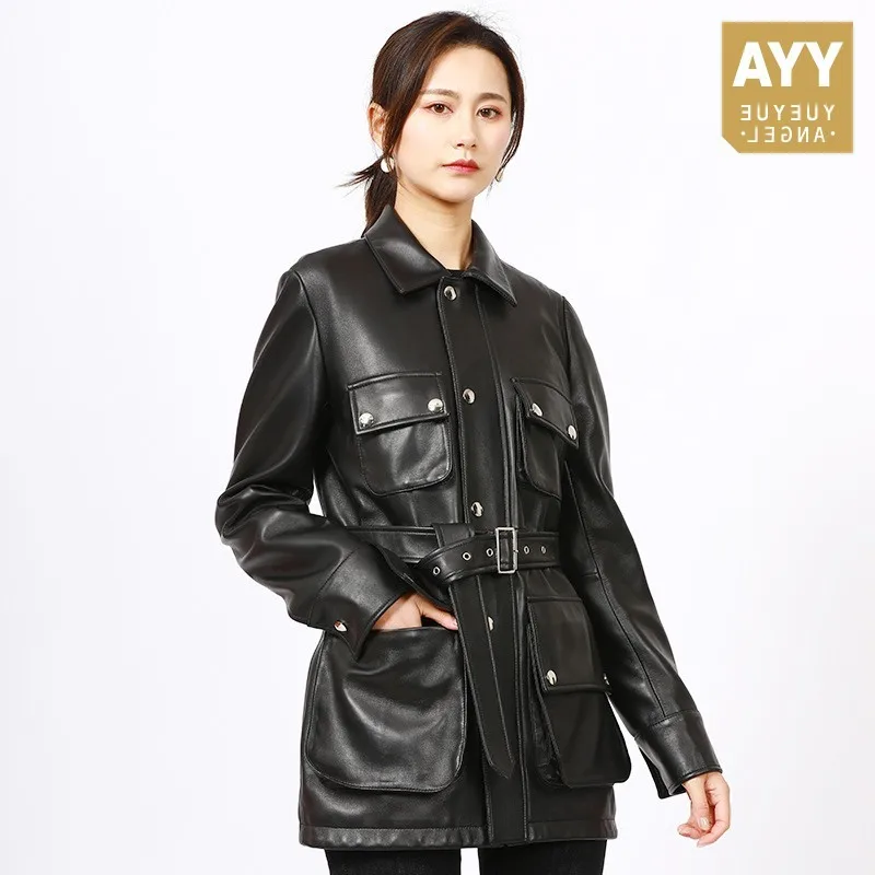 2023 Women Bikers Genuine Leather Jacket Multi Pockets Belted Autumn Windbreaker Coat Ladies Slim Fit Punk Natural Sheepskin Ja
2023 Women Bikers Genuine Leather Jacket Multi Pockets Belted Autumn Windbreaker Coat Ladies Slim Fit Punk Natural Sheepskin Ja