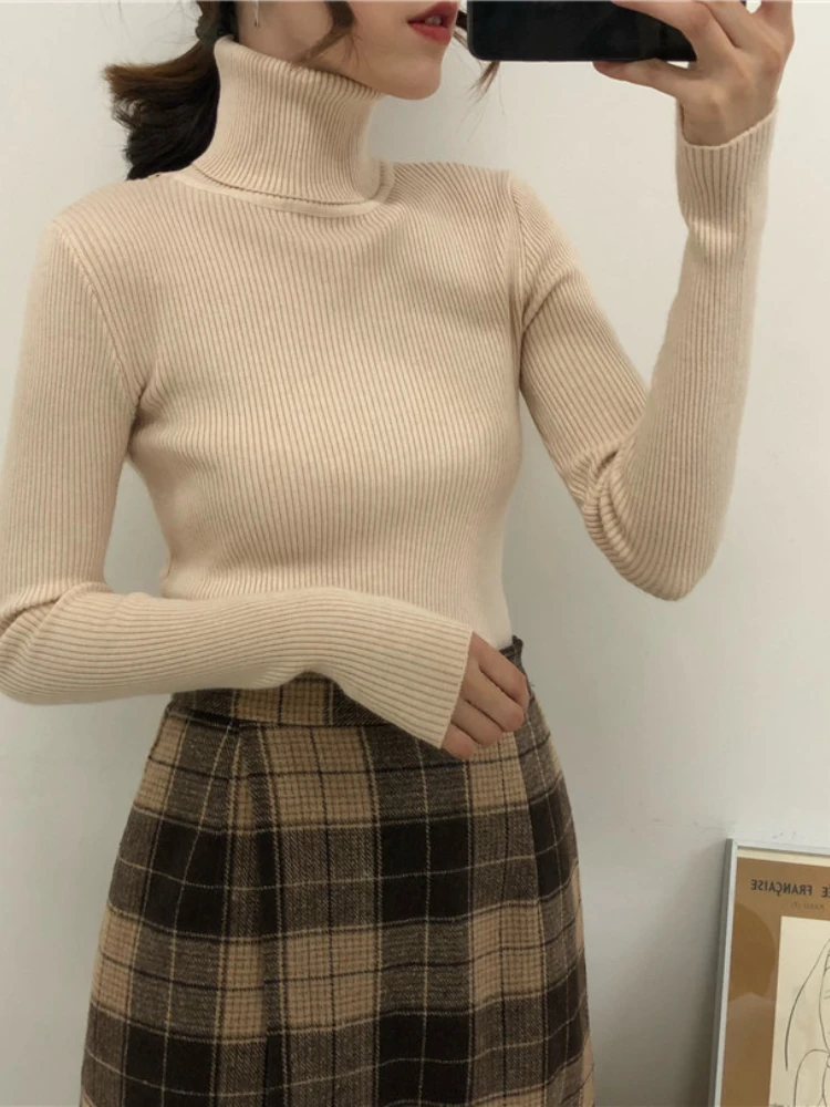 Women's Pullover Turtleneck Sweater Autumn Long Sleeve Slim Fit Stretch Korean Version Simple Basic Solid Color Top Pullover
Women's Pullover Turtleneck Sweater Autumn Long Sleeve Slim Fit Stretch Korean Version Simple Basic Solid Color Top Pullover