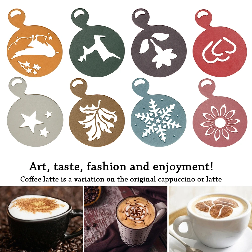 8PCS/Set Coffee Stencils Fancy Drawing Mold Foam Spray Moulds Home Cake Decorating Tools PET Coffeeware Kitchen Accessories
8PCS/Set Coffee Stencils Fancy Drawing Mold Foam Spray Moulds Home Cake Decorating Tools PET Coffeeware Kitchen Accessories