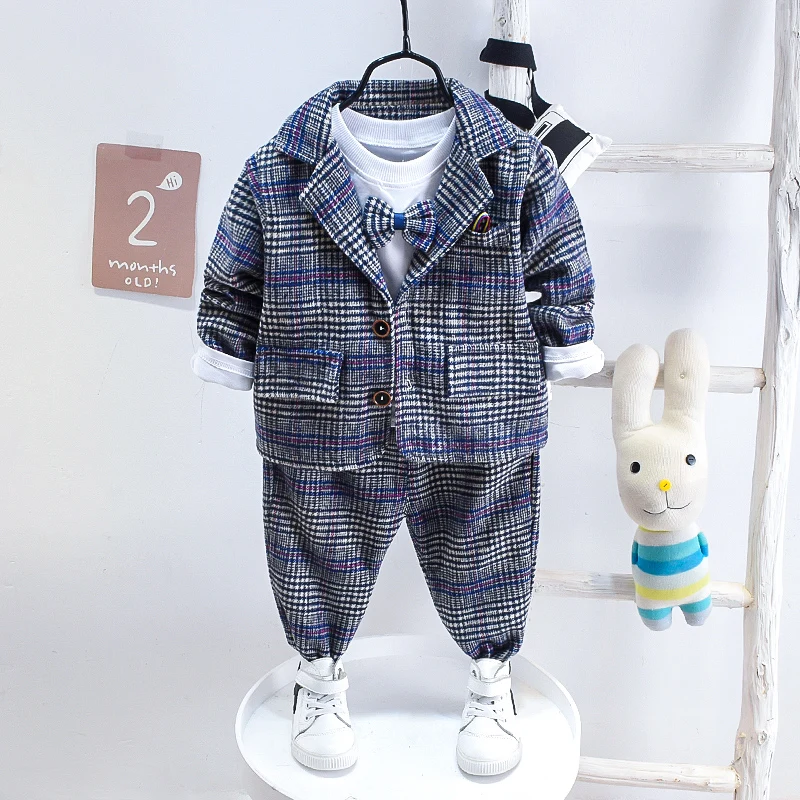 Baby Boys Clothes Autumn Winter Suit outfit Formal Kids 1 2 3 4 5 6 Years Boy Woolen Plaid Coats Pants T Shirt Bow tie 3pcs Sets
Baby Boys Clothes Autumn Winter Suit outfit Formal Kids 1 2 3 4 5 6 Years Boy Woolen Plaid Coats Pants T Shirt Bow tie 3pcs Sets