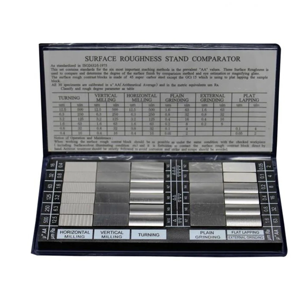 Surface Roughness Comparison Sample Block Ra0.05-12.5mm Roughness Sample Block Physical MeasuringFor Milling Polishing Turning
Surface Roughness Comparison Sample Block Ra0.05-12.5mm Roughness Sample Block Physical MeasuringFor Milling Polishing Turning