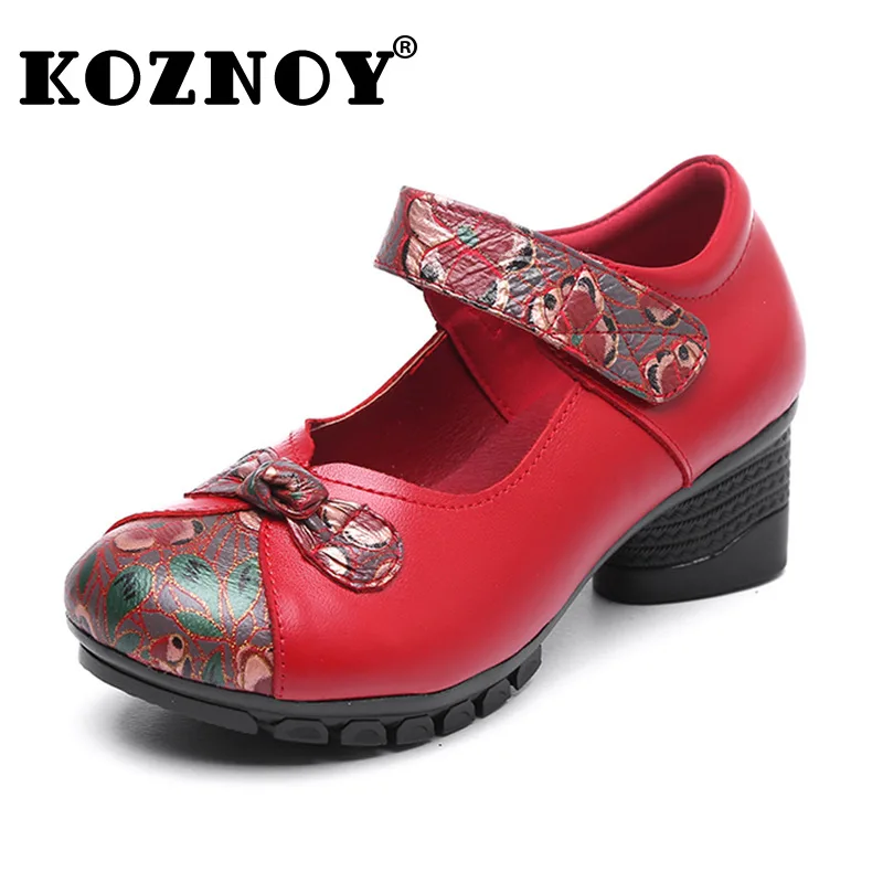 Koznoy 5cm Retro 2022 Genuine Leather Ethnic Comfy Spring Autumn Mom Print High Chunky Heel Non Slip Soft Sole Women hook Shoes
Koznoy 5cm Retro 2022 Genuine Leather Ethnic Comfy Spring Autumn Mom Print High Chunky Heel Non Slip Soft Sole Women hook Shoes