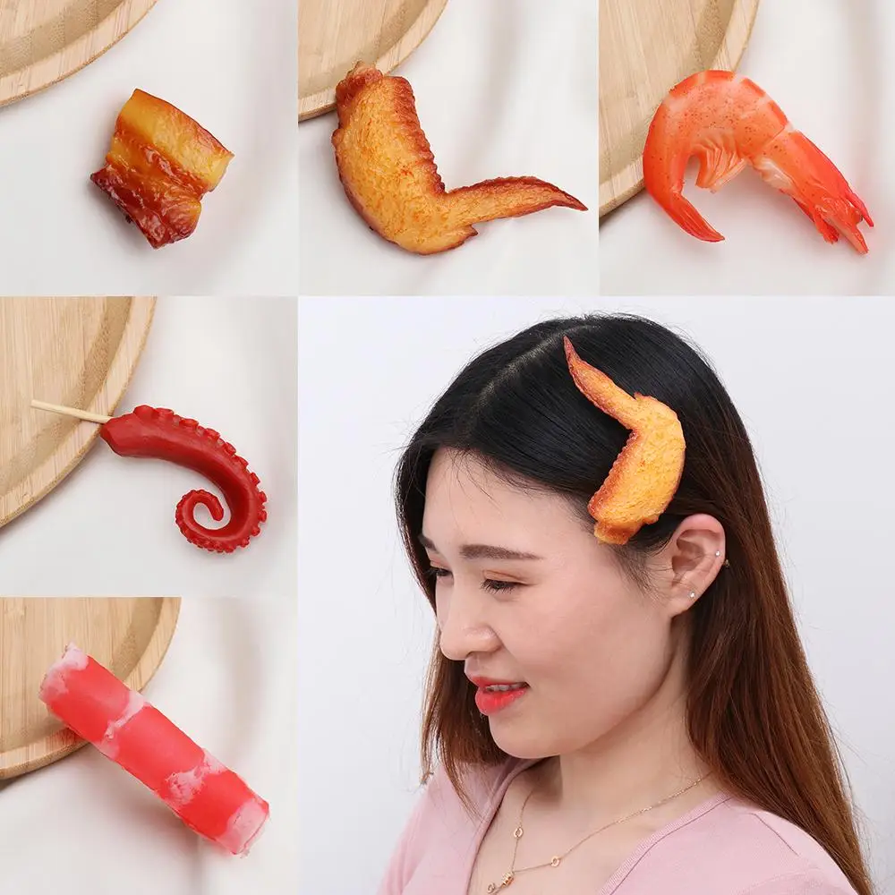 Women Girls Cute Side Clip Snack Fried Skewers Party Supplies BBQ Hairpin Hair Accessories Supper Hair Clip
Women Girls Cute Side Clip Snack Fried Skewers Party Supplies BBQ Hairpin Hair Accessories Supper Hair Clip