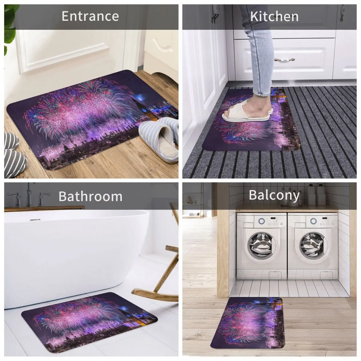 Bath Mat New Years Eve London Decor Christmas 3D Rug Carpet Doormat Anti-slip Entrance Living Room Home Kitchen Bathroom
Bath Mat New Years Eve London Decor Christmas 3D Rug Carpet Doormat Anti-slip Entrance Living Room Home Kitchen Bathroom