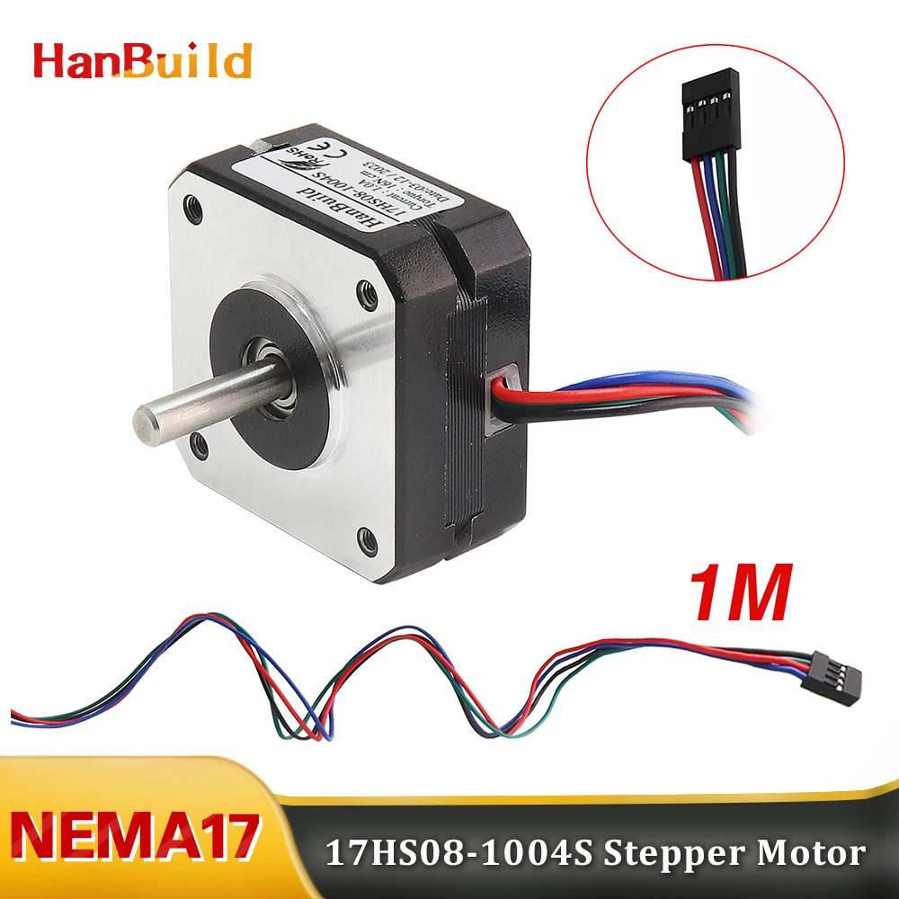 Nema17 Stepper Motor 20mm 1A 16N.cm 42 Step Motor 4-Lead 17HS08-1004S Small motor short For 3D Printer Monitor Equipment
Nema17 Stepper Motor 20mm 1A 16N.cm 42 Step Motor 4-Lead 17HS08-1004S Small motor short For 3D Printer Monitor Equipment
