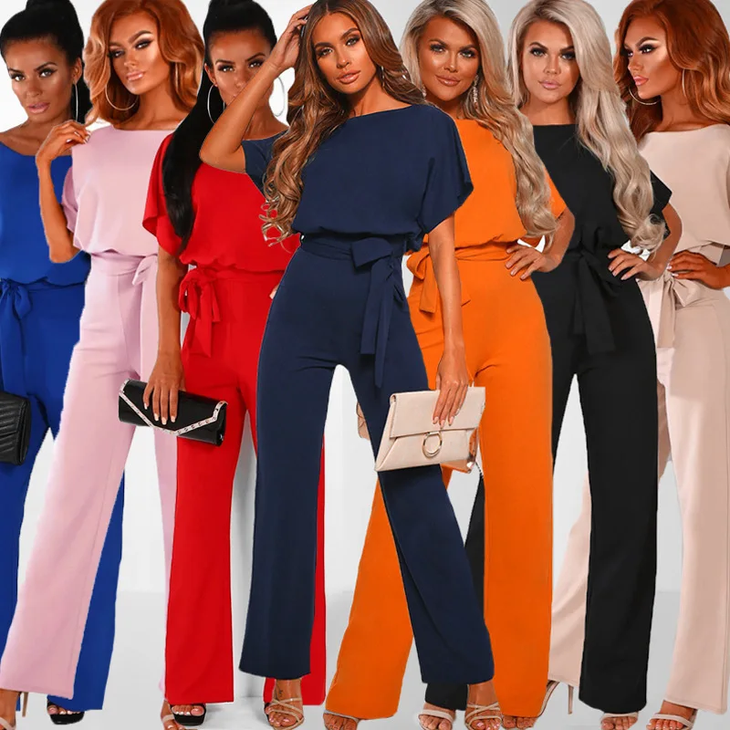 Summer One Piece Jumpsuits Elegant Women Light And Mature Temperament Commuter Button Tie Short Sleeve Jumpsuit Trousers Lady
Summer One Piece Jumpsuits Elegant Women Light And Mature Temperament Commuter Button Tie Short Sleeve Jumpsuit Trousers Lady