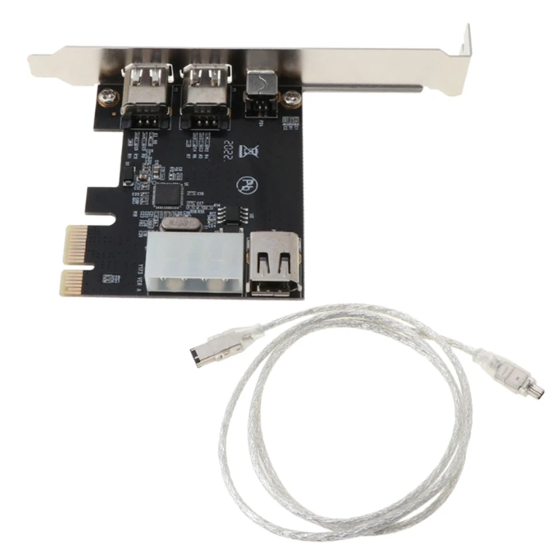 PCI E 1X 1394 3 Port Firewire Card DV HD Video Capture Card with 1394A 6 Pin to 4 Pin IEEE1394A Interface for Desktop
PCI E 1X 1394 3 Port Firewire Card DV HD Video Capture Card with 1394A 6 Pin to 4 Pin IEEE1394A Interface for Desktop