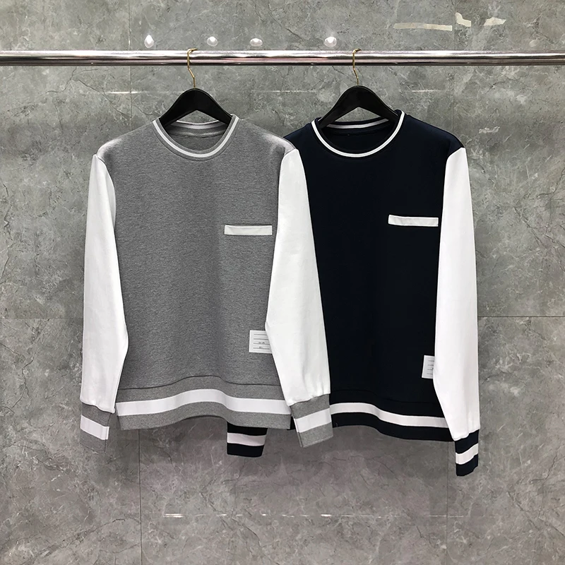 TB THOM Men's Crew Neck Sweatshirts Fashion Brand Long Sleeve Solid Coat Casual Classic Loose Lightweight Pullovers Sweatershirt
TB THOM Men's Crew Neck Sweatshirts Fashion Brand Long Sleeve Solid Coat Casual Classic Loose Lightweight Pullovers Sweatershirt