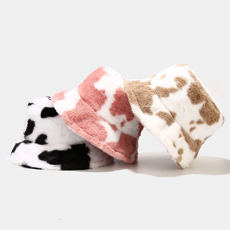 New Winter Cow Print Plush Bucket Hats for Women Tourism Outdoor Warm Hat Soft Velvet Fisherman Cap Lady Fashion Present
New Winter Cow Print Plush Bucket Hats for Women Tourism Outdoor Warm Hat Soft Velvet Fisherman Cap Lady Fashion Present