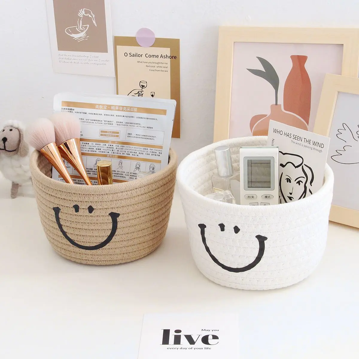 Desktop Storage Box Clutter Organizer handmade INS Style Expressions Japanese Cosmetic Storage Basket Entryway Storage BoxCotton
Desktop Storage Box Clutter Organizer handmade INS Style Expressions Japanese Cosmetic Storage Basket Entryway Storage BoxCotton