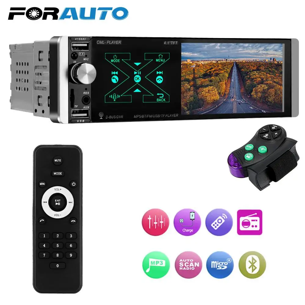 In-dash HD Multimedia Player Intelligent Bluetooth 4.1'' Car MP5 Video Player Reverse Image 1 Din Car FM Radio Player
In-dash HD Multimedia Player Intelligent Bluetooth 4.1'' Car MP5 Video Player Reverse Image 1 Din Car FM Radio Player
