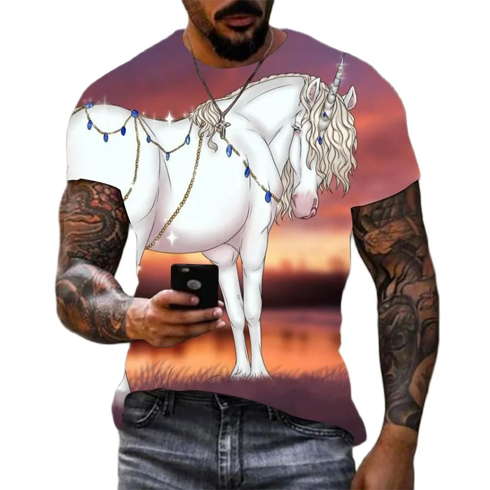 Animal T-shirt Mens Summer 3D Horse Printing Short Sleeve Tops Casual Street Vintage T Shirt Oversized Tees Shirt Men Clothing
Animal T-shirt Mens Summer 3D Horse Printing Short Sleeve Tops Casual Street Vintage T Shirt Oversized Tees Shirt Men Clothing