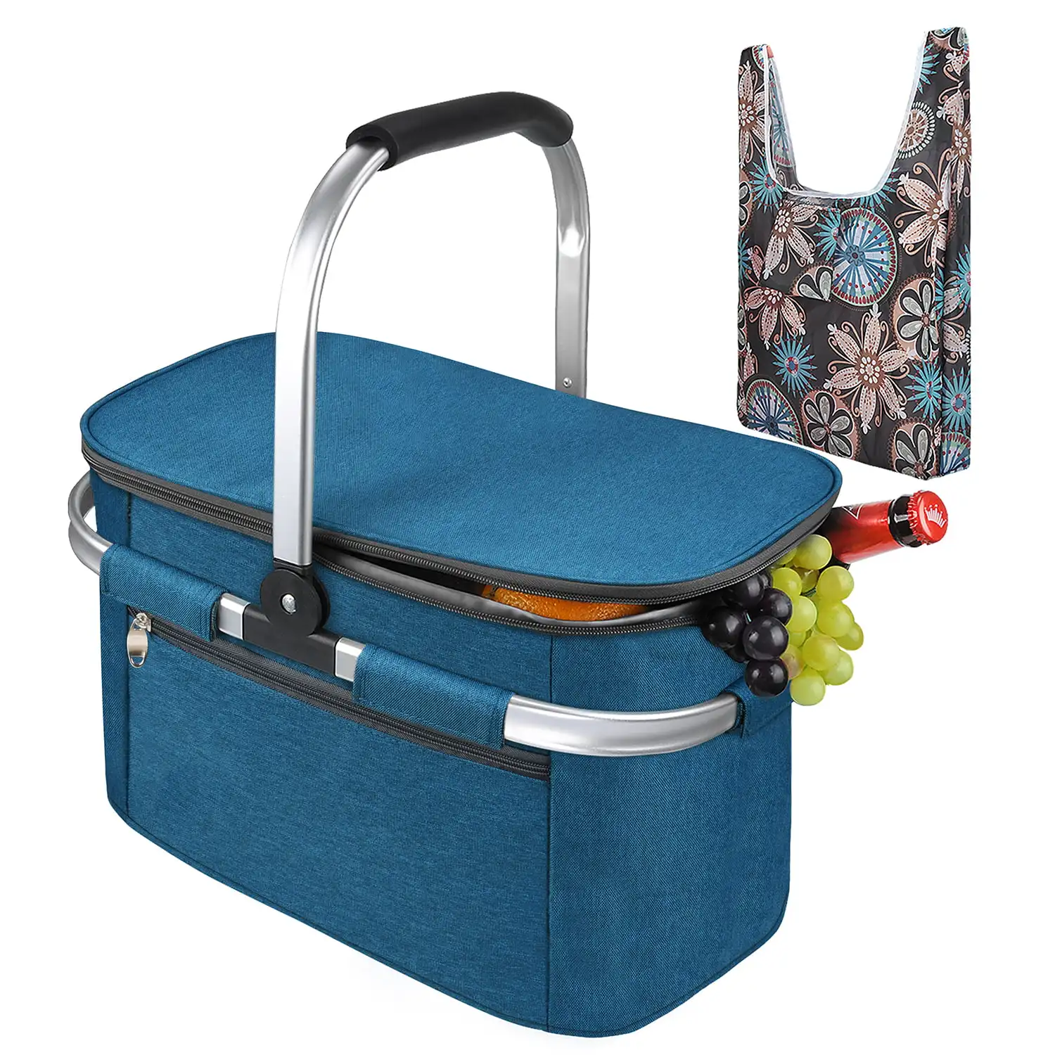 Large Insulated Picnic Basket & Foldable Grocery Bag, 28L Leakproof Collapsible Portable Cooler Basket Set with Aluminium Handle
Large Insulated Picnic Basket & Foldable Grocery Bag, 28L Leakproof Collapsible Portable Cooler Basket Set with Aluminium Handle