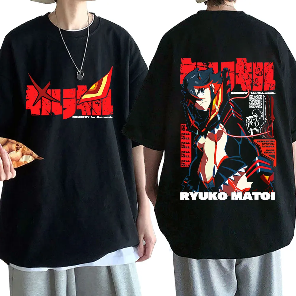 Футболка мужская оверсайз с двусторонним принтом, японское аниме Cool KILL La KILL Matoi Ryuuko, Повседневная Свободная винтажная тенниска в стиле хип-хоп с мангой
Футболка мужская оверсайз с двусторонним принтом, японское аниме Cool KILL La KILL Matoi Ryuuko, Повседневная Свободная винтажная тенниска в стиле хип-хоп с мангой
