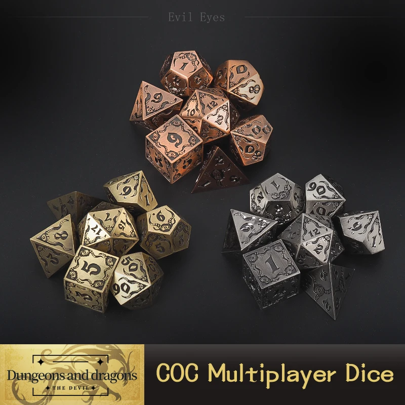 Metal Digital Dice 7 Pcs Of Horus Polyhedron Metal Material Dungeons And Dragons Multiplayer Role-Playing Game Board Metal Dice 
Metal Digital Dice 7 Pcs Of Horus Polyhedron Metal Material Dungeons And Dragons Multiplayer Role-Playing Game Board Metal Dice