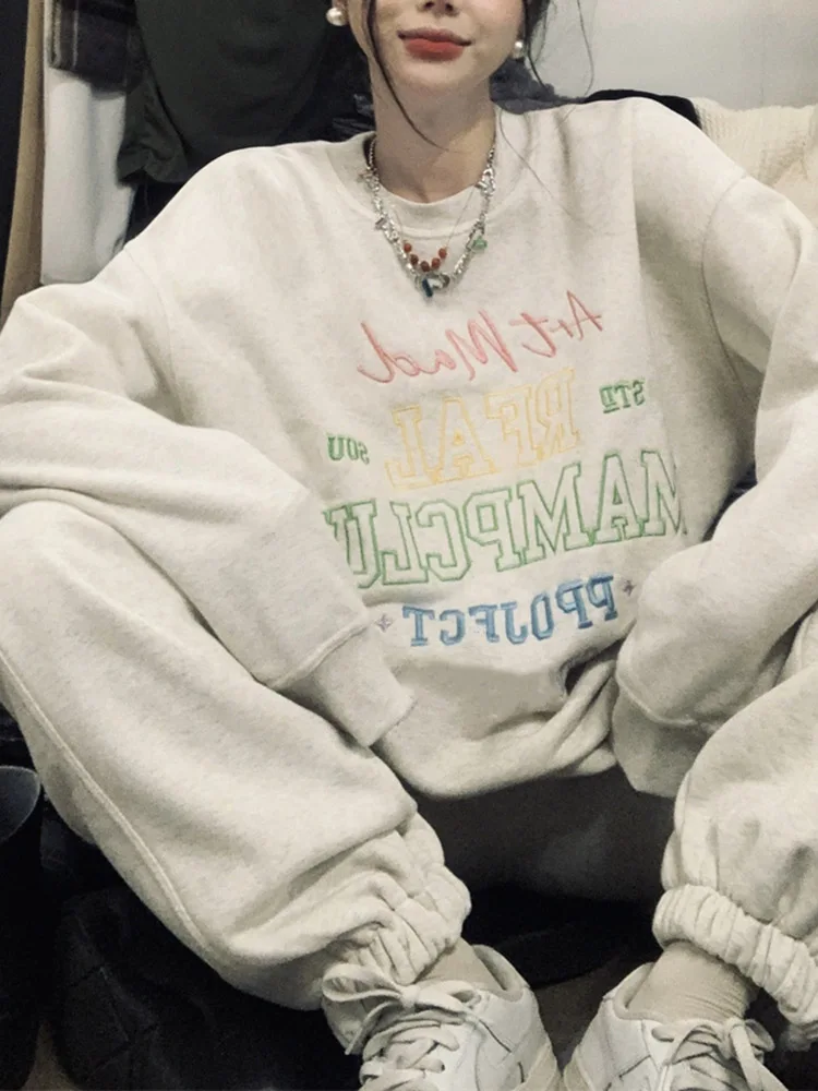 Женские теплые свитшоты с буквенным принтом, сезон зима-осень 2022, корейский стиль, новинка, повседневный пуловер с круглым вырезом, топы с дл...
Женские теплые свитшоты с буквенным принтом, сезон зима-осень 2022, корейский стиль, новинка, повседневный пуловер с круглым вырезом, топы с дл...