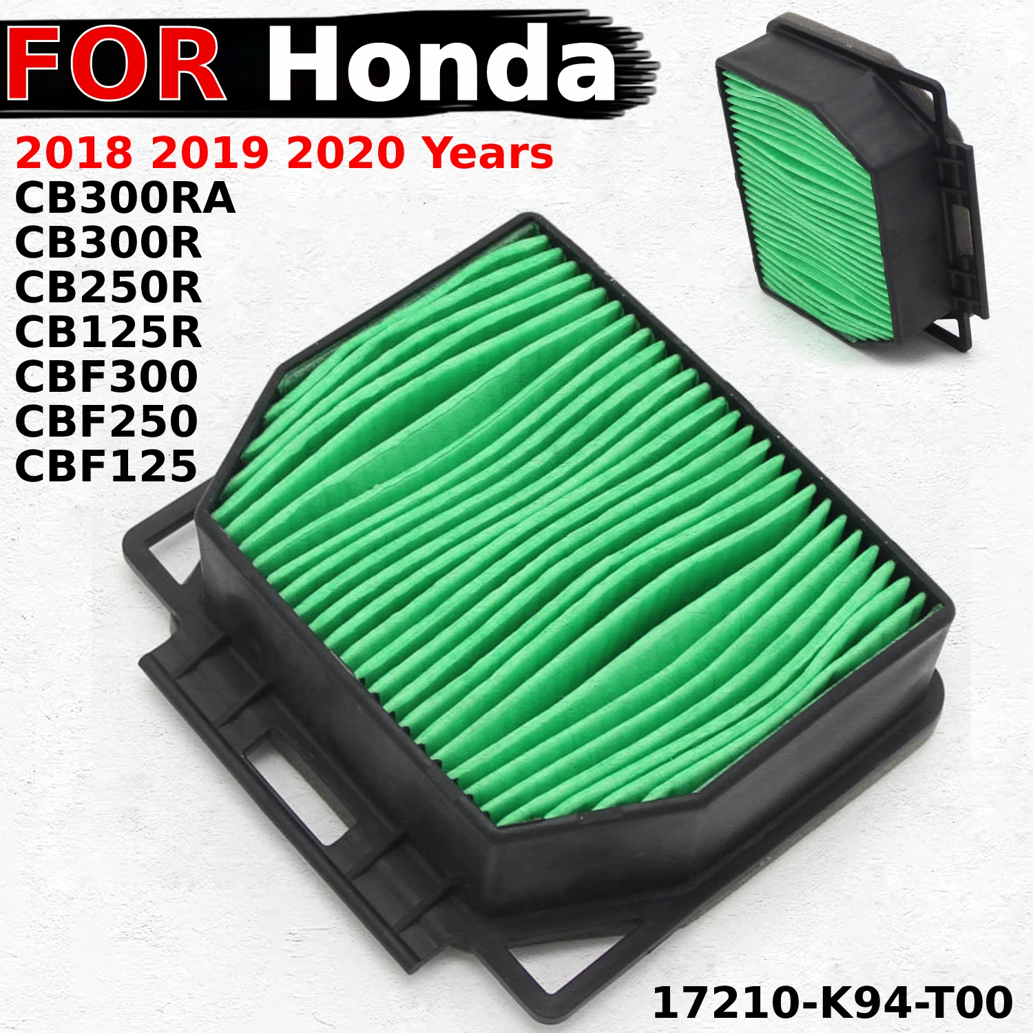 Воздушный фильтр для мотоцикла Honda CB300RA CB300R CB250R CB125R CBF300 CBF250 CBF125 17210-K94-T00, запчасти для мотоциклов
Воздушный фильтр для мотоцикла Honda CB300RA CB300R CB250R CB125R CBF300 CBF250 CBF125 17210-K94-T00, запчасти для мотоциклов
