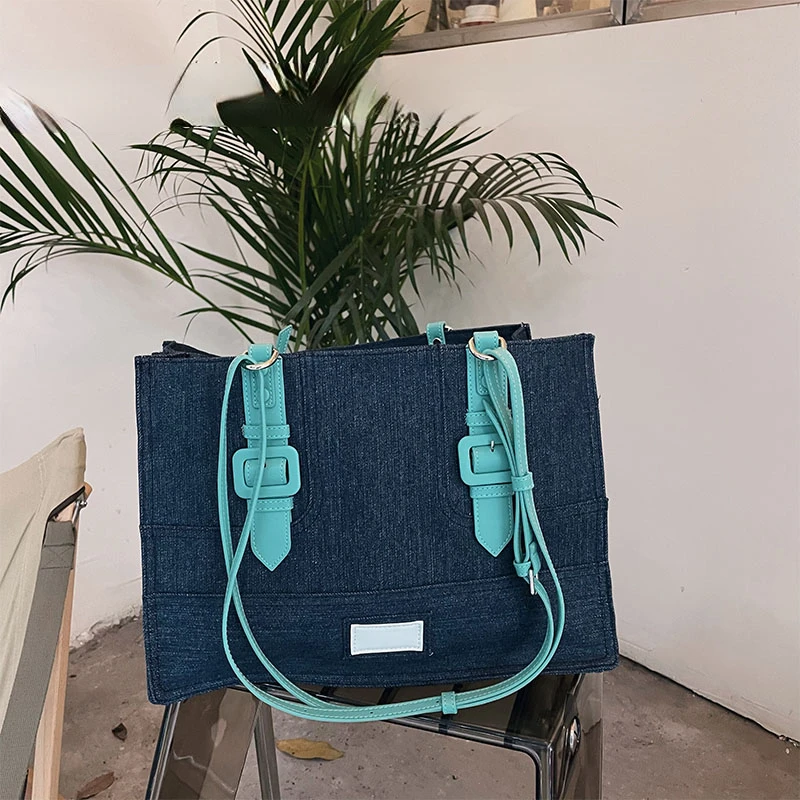 Retro Large Capacity Denim Canvas Shopping Bags for Women Casual Tote Bags Ladies High Brand Popular Underarm Bag New Style
Retro Large Capacity Denim Canvas Shopping Bags for Women Casual Tote Bags Ladies High Brand Popular Underarm Bag New Style