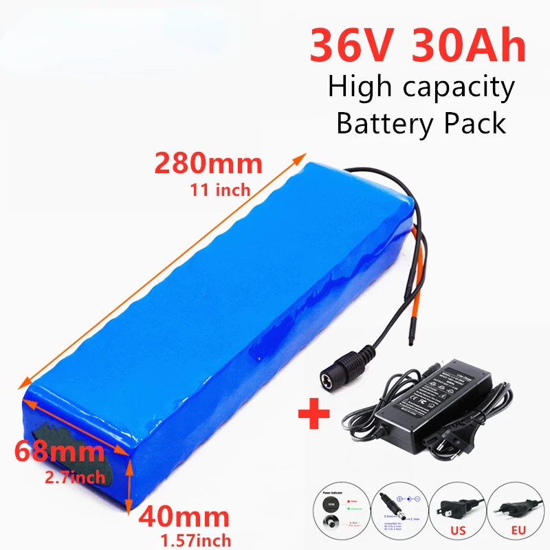 36V 30000mAh Battery E Bike Battery Pack 18650 Li-Ion Battery 500W High Power and Capacity 42V Motorcycle Scooter with Charger
36V 30000mAh Battery E Bike Battery Pack 18650 Li-Ion Battery 500W High Power and Capacity 42V Motorcycle Scooter with Charger